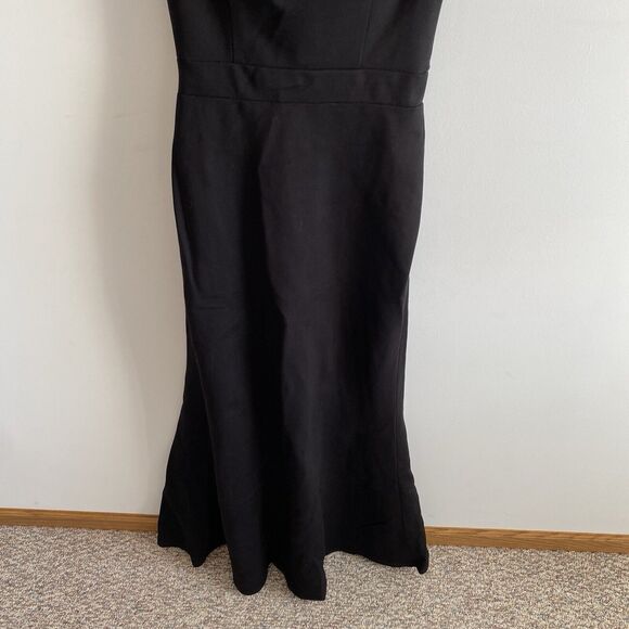 Sheri Hill Off The Shoulder Maxi Evening Gown Mermaid Bodycon Size 6 50824 Black - Picture 5 of 8